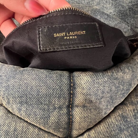 YSL (Yves Saint Laurent) Puffer Medium in Denim and Suede - Picture 7 of 14